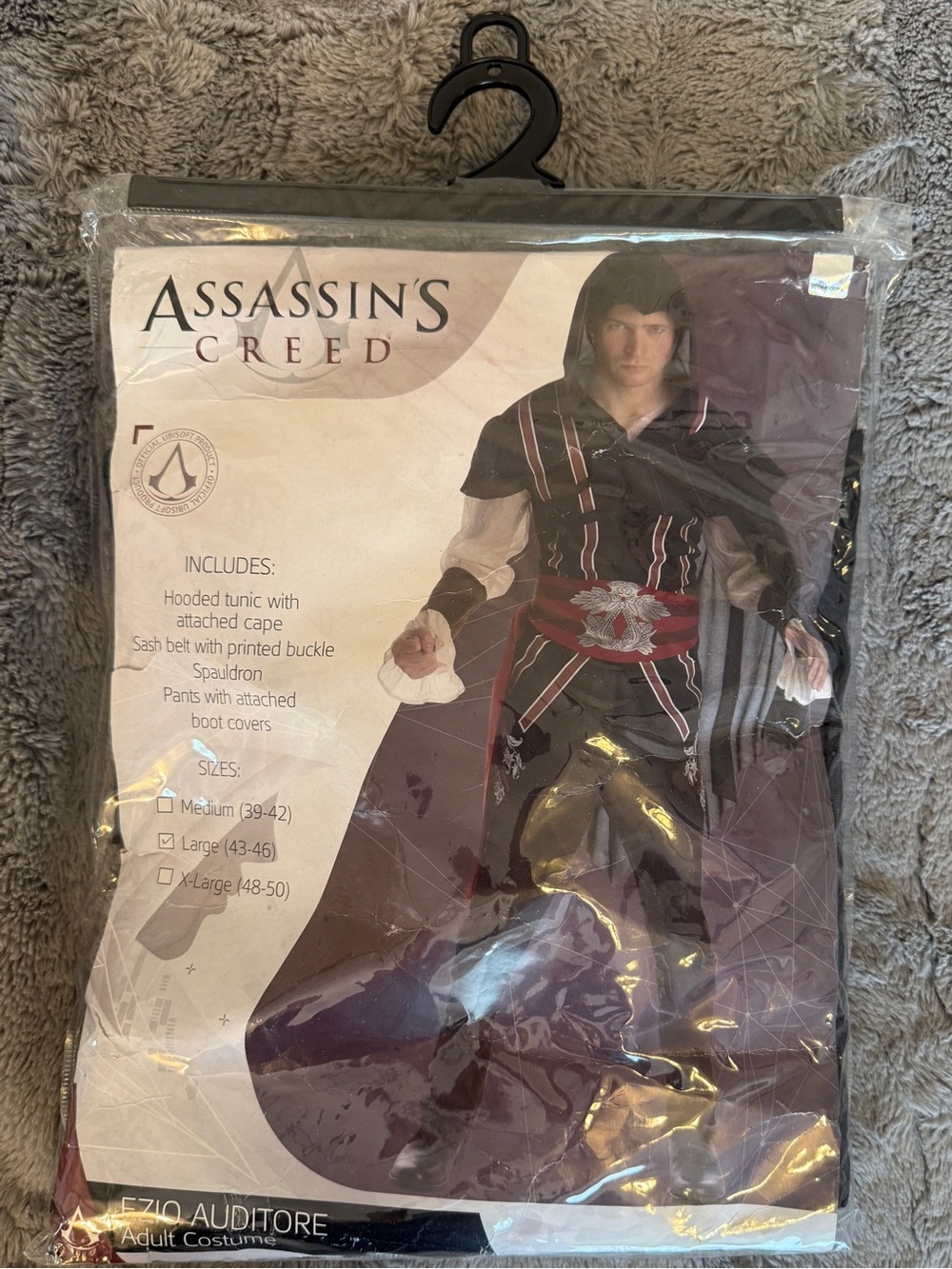 Assassin’s Creed Ezio Auditore Adult Costume Large Black Palamon NEW in Package
